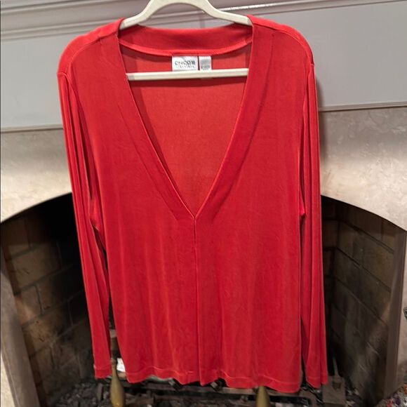 Chico's Bold Burnt Orange Travelers Cardigan size XL - Picture 1 of 4